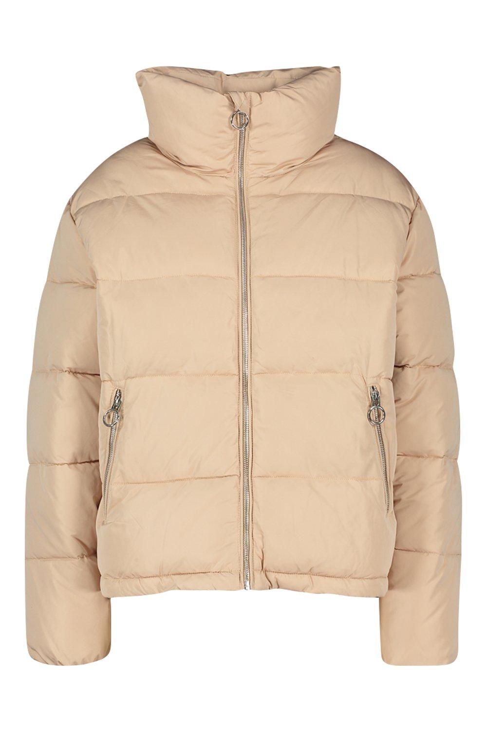 

Funnel Neck Puffer Jacket, Stone