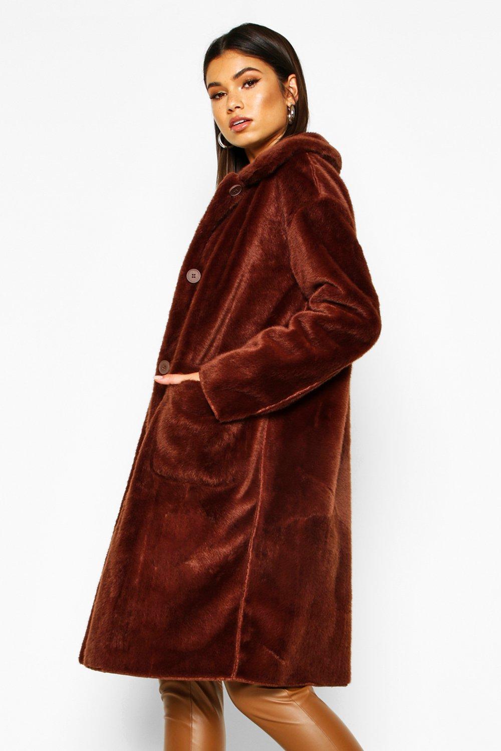 lined faux fur coat