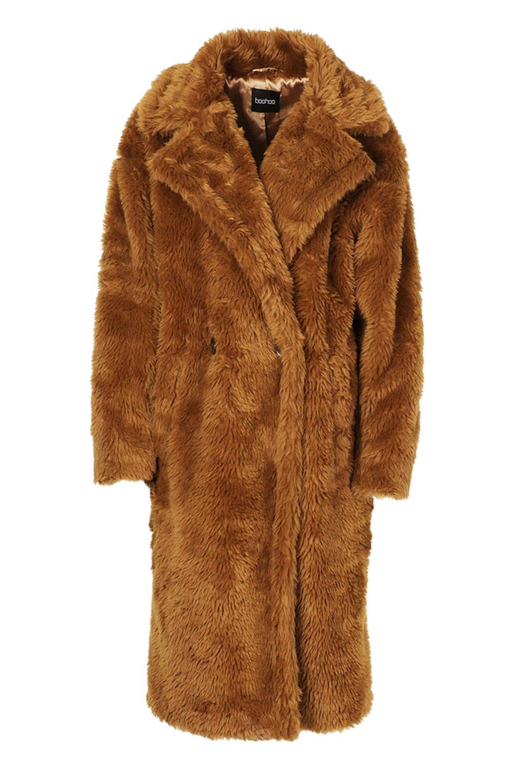 

Oversized Teddy Faux Fur Coat, Tobacco