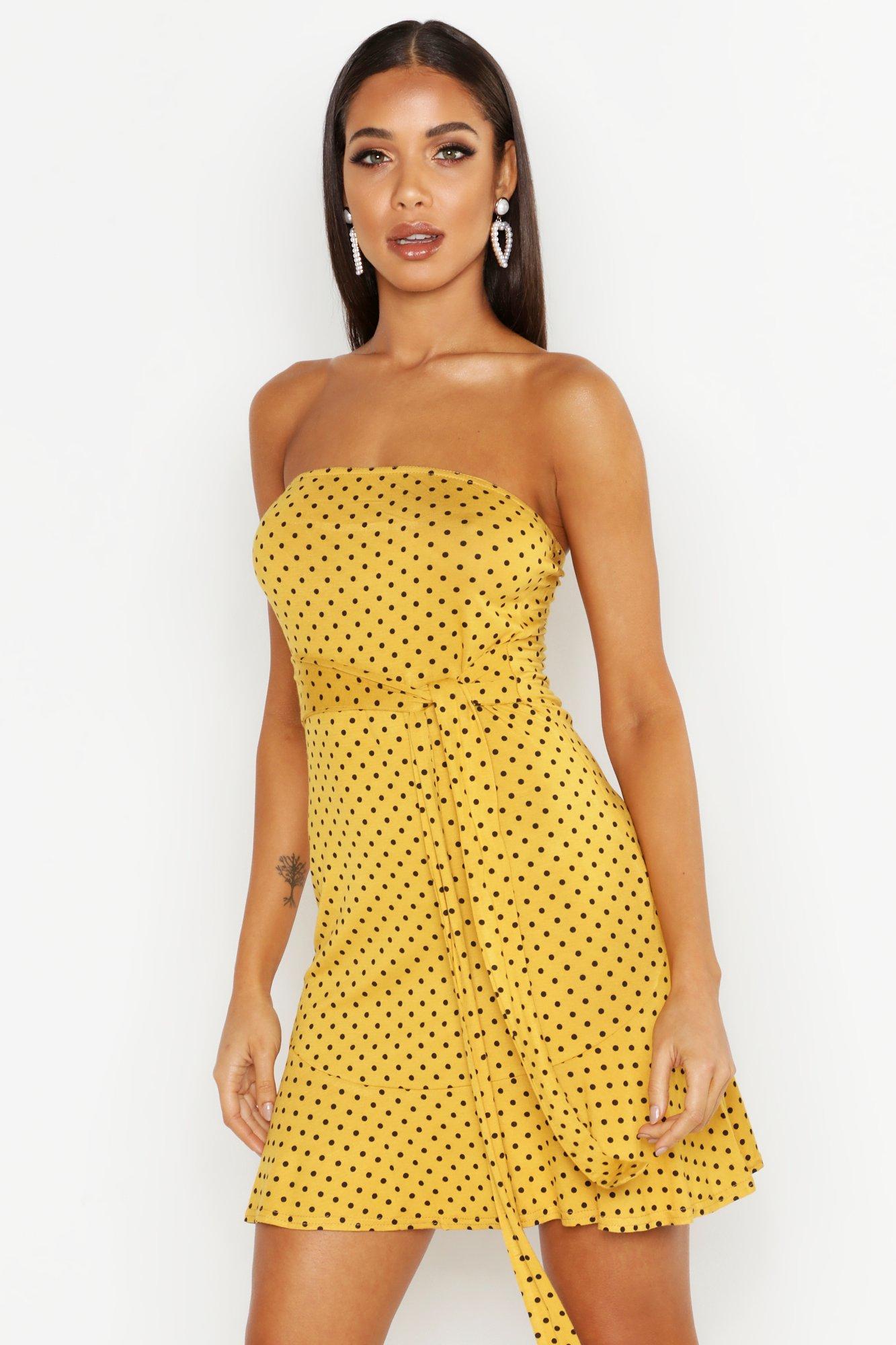 mustard spot dress