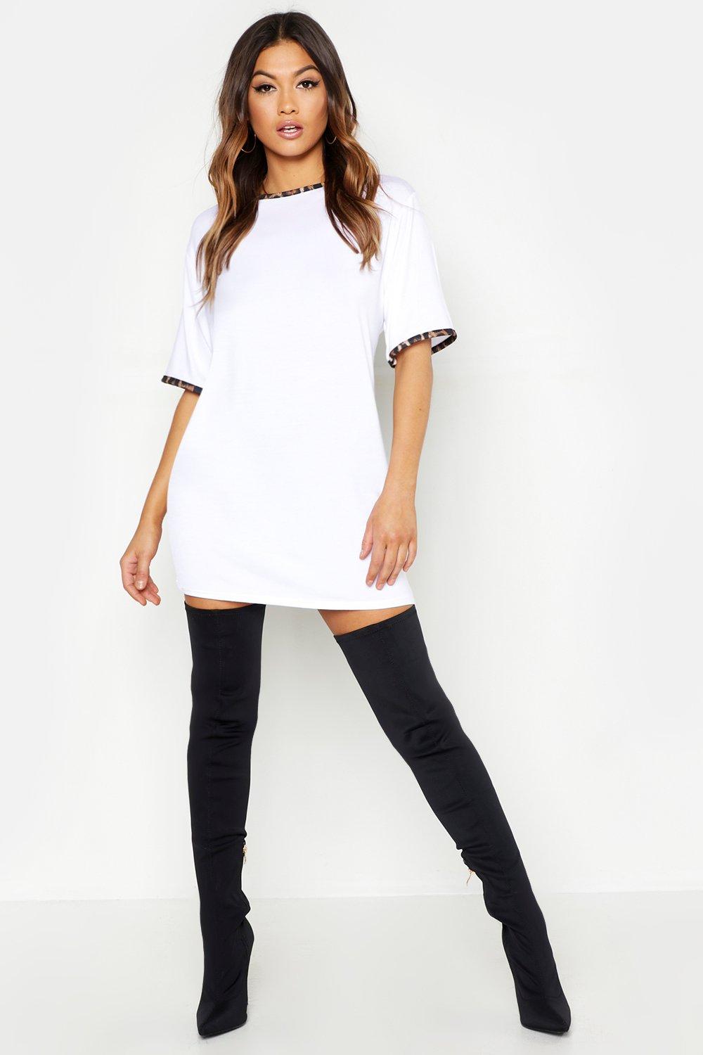 t shirt dress knee high boots