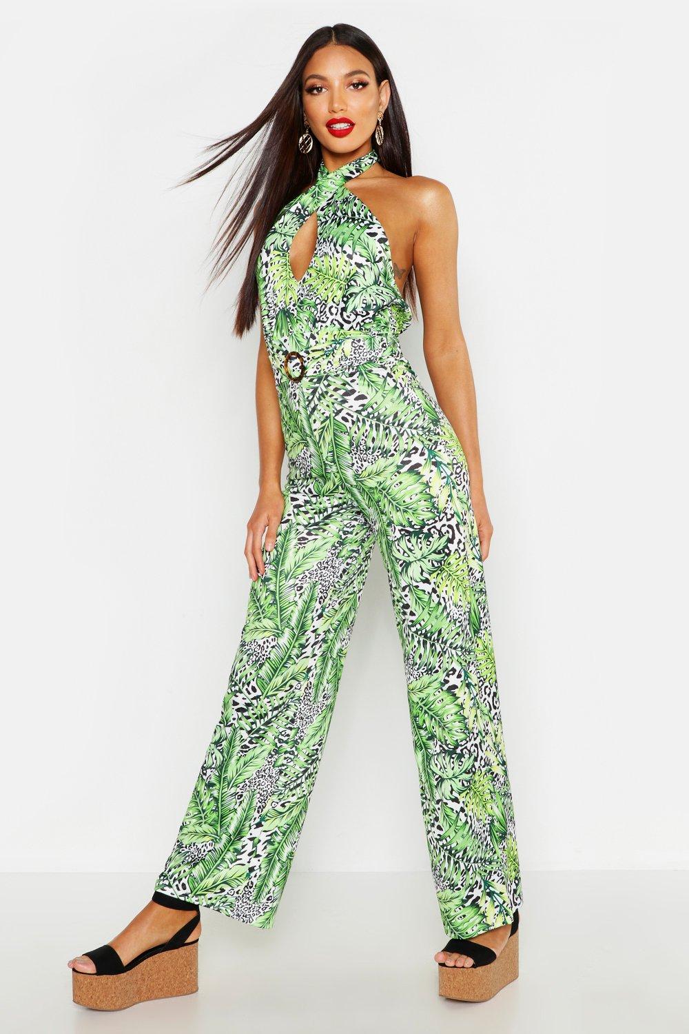 green jumpsuit boohoo