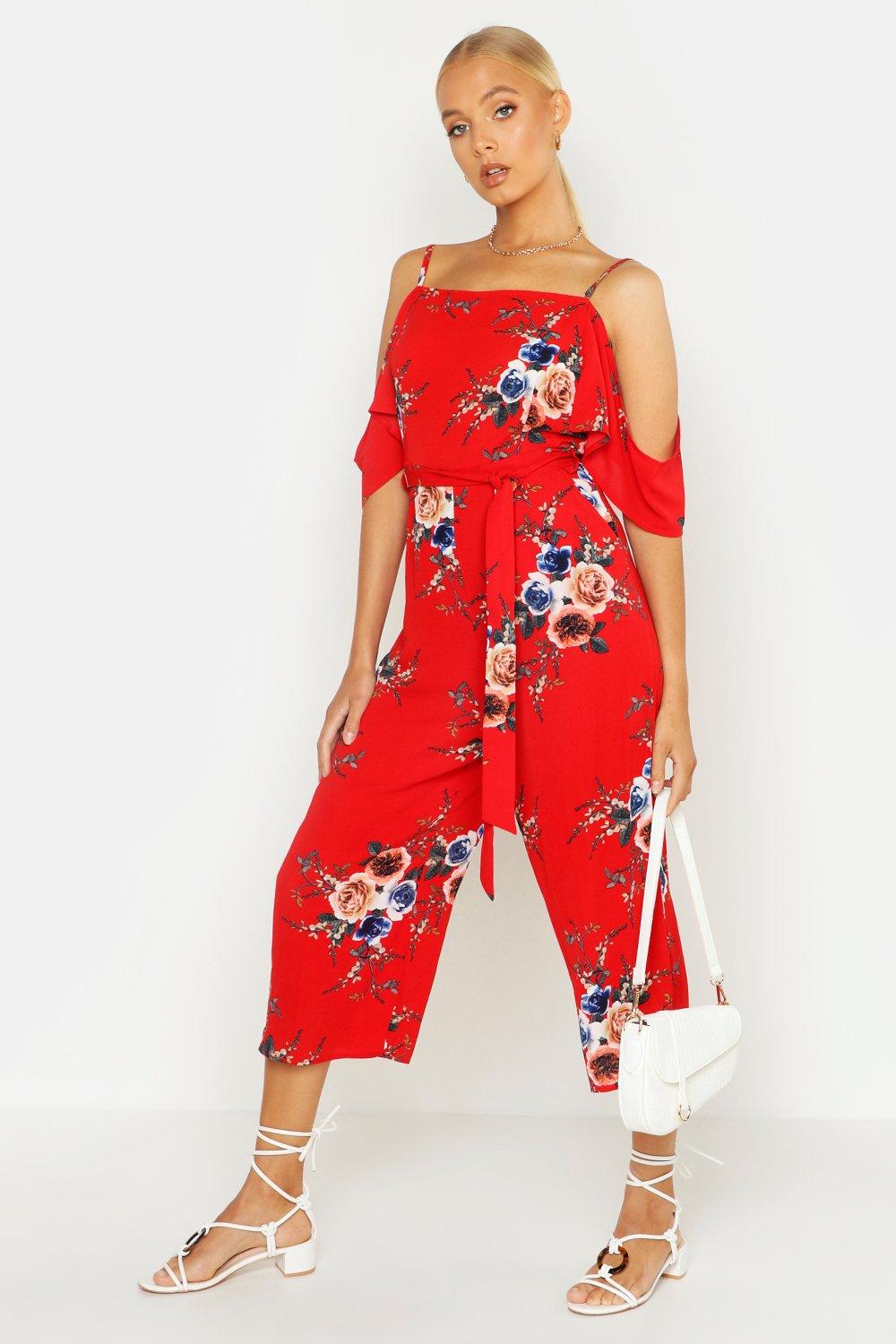 floral jumpsuit boohoo