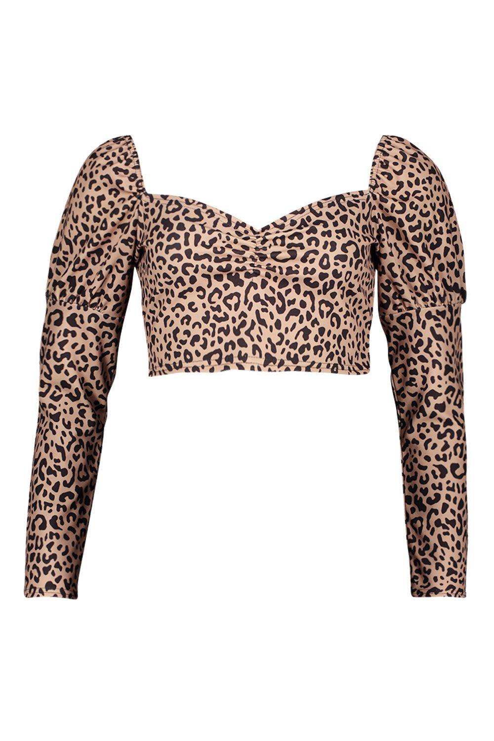 

Топ в цыганском стиле с леопардовым принтом, Leopard