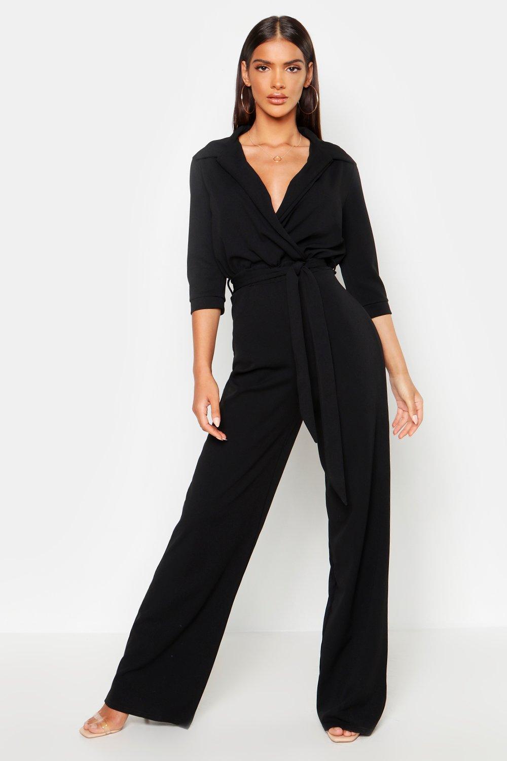 wrap jumpsuit wide leg