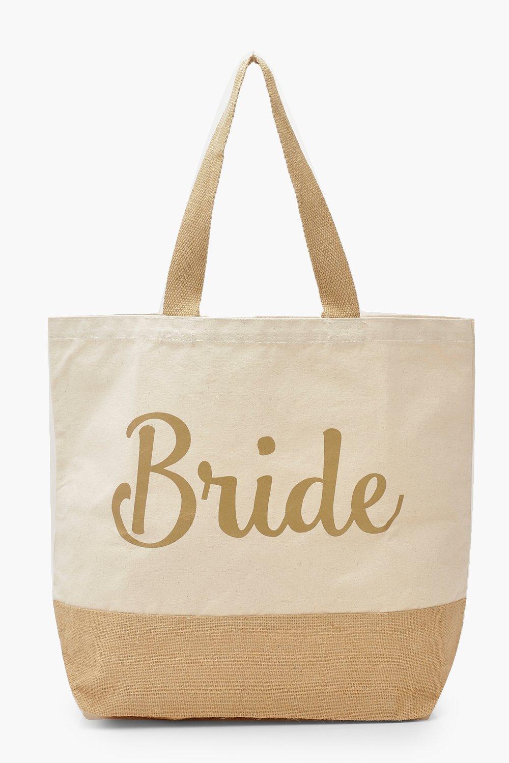 

Соломенная пляжная сумка с блестящим принтом Bride, Gold