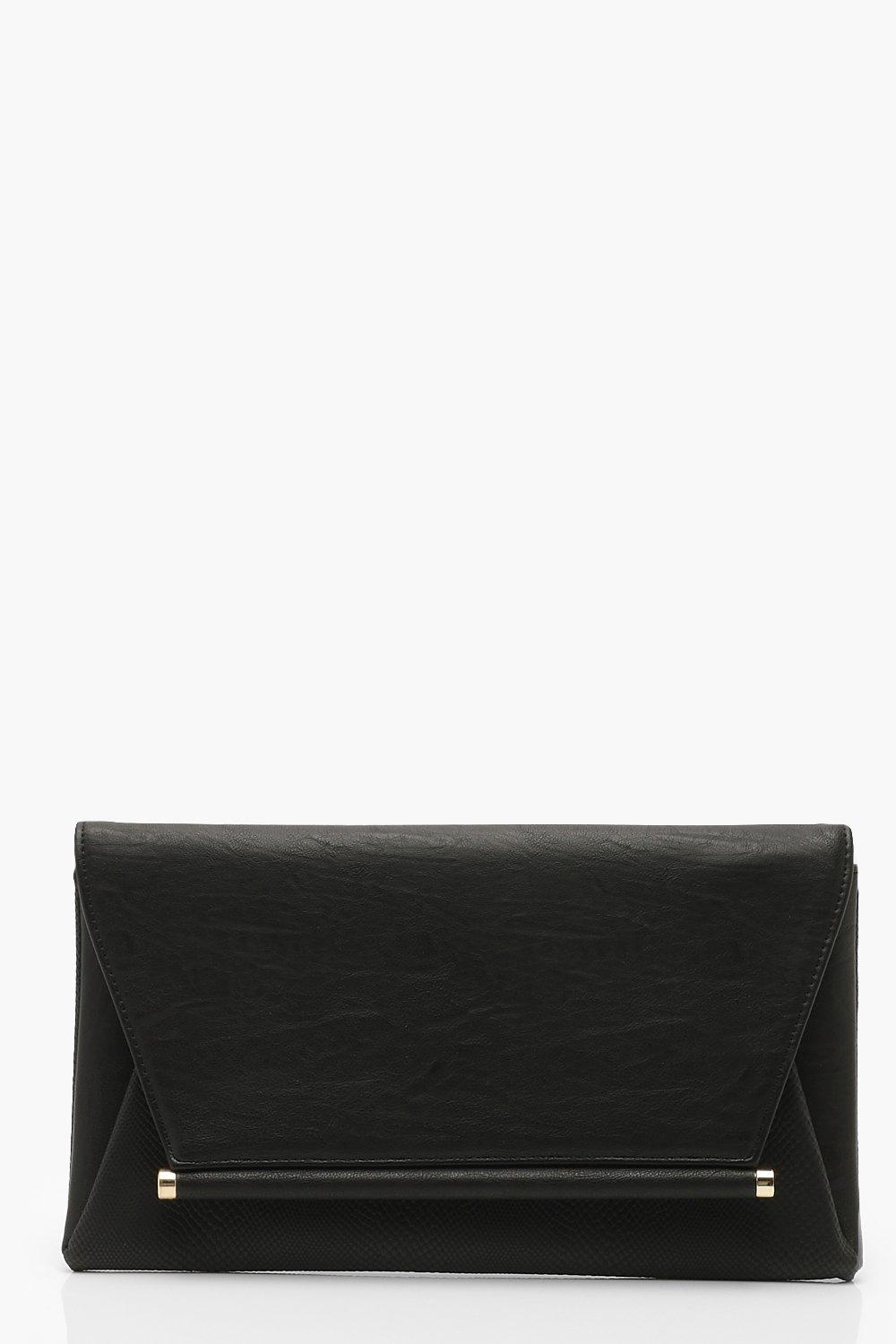 

Клатч с металлическим элементом и цепочкой, Black