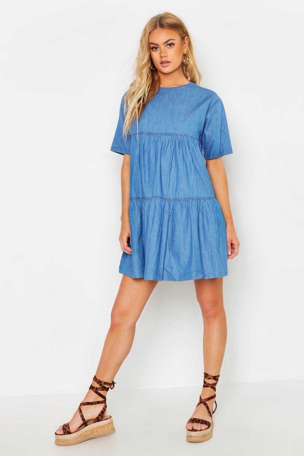 denim smock dress