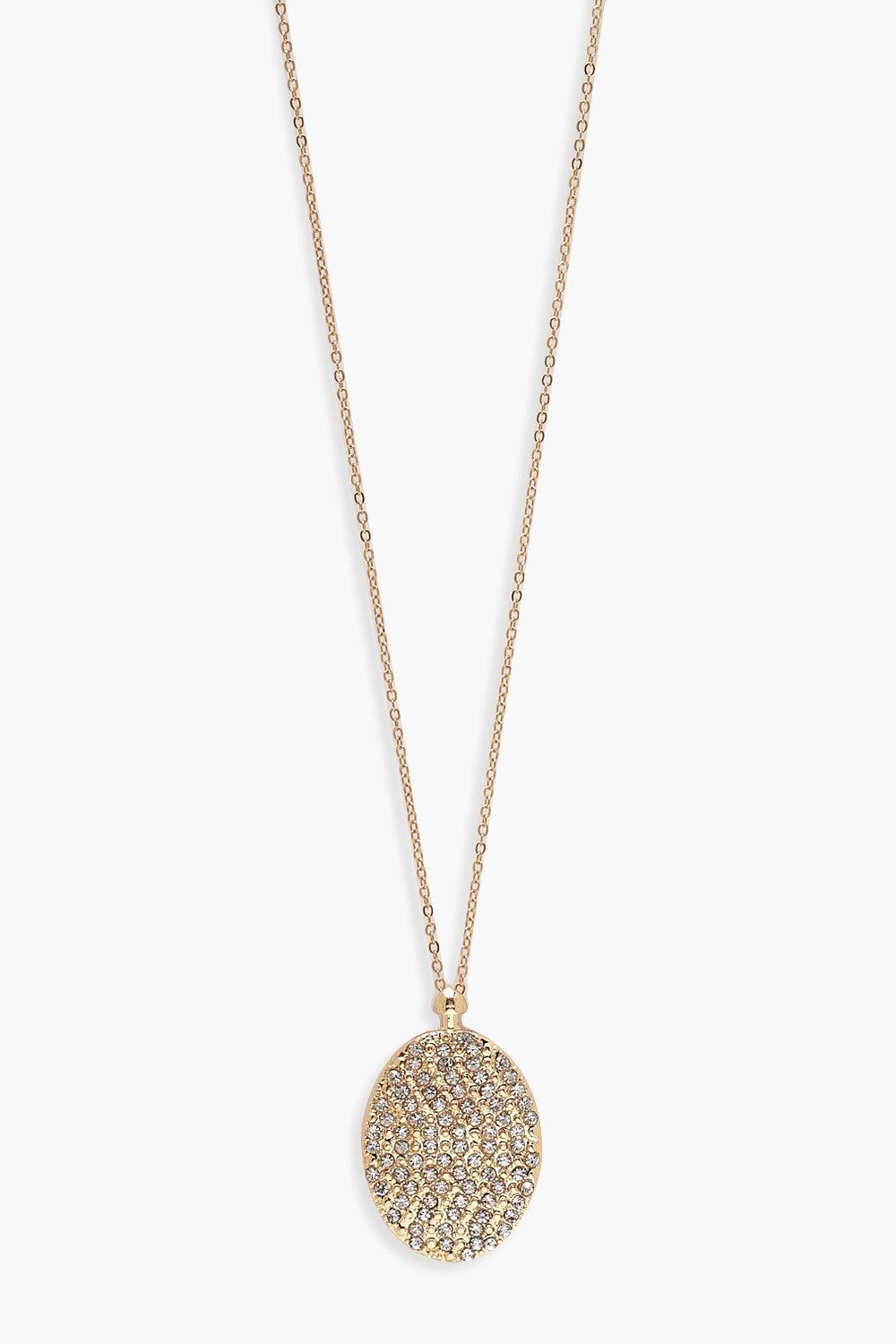 

Текстурированное колье с овальным медальоном, Gold