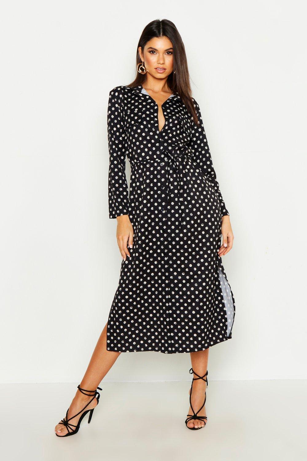 midi belted shirt dress