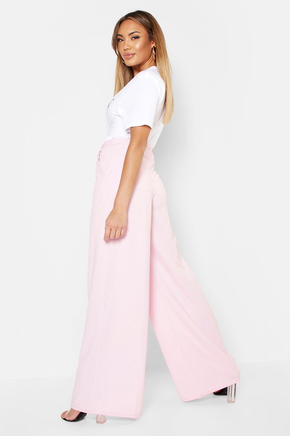 

Широкие брюки с высокой талией на поясе, Baby pink