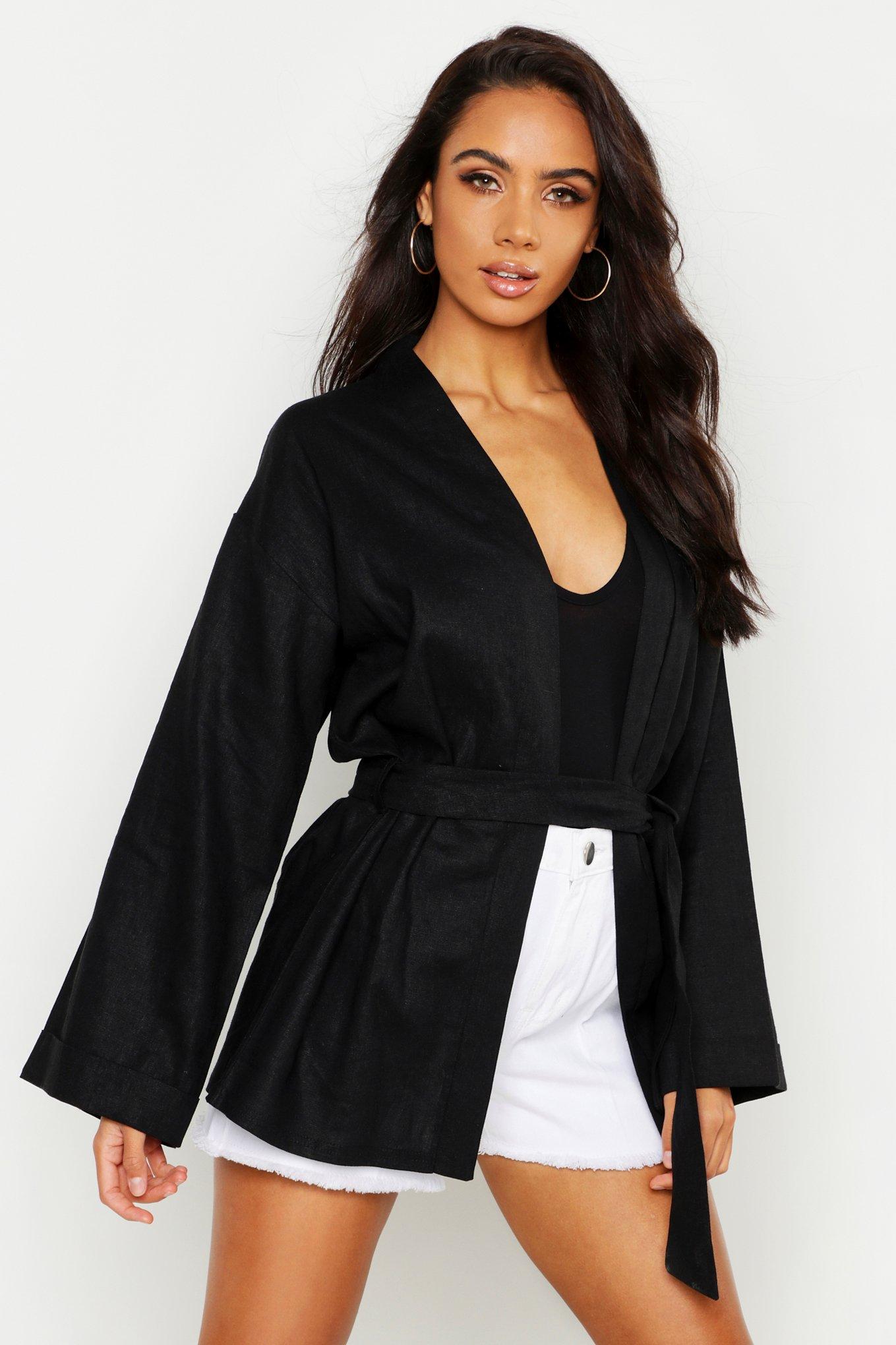 boohoo linen dress