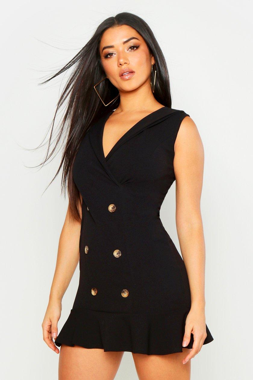 wrap front frill dress