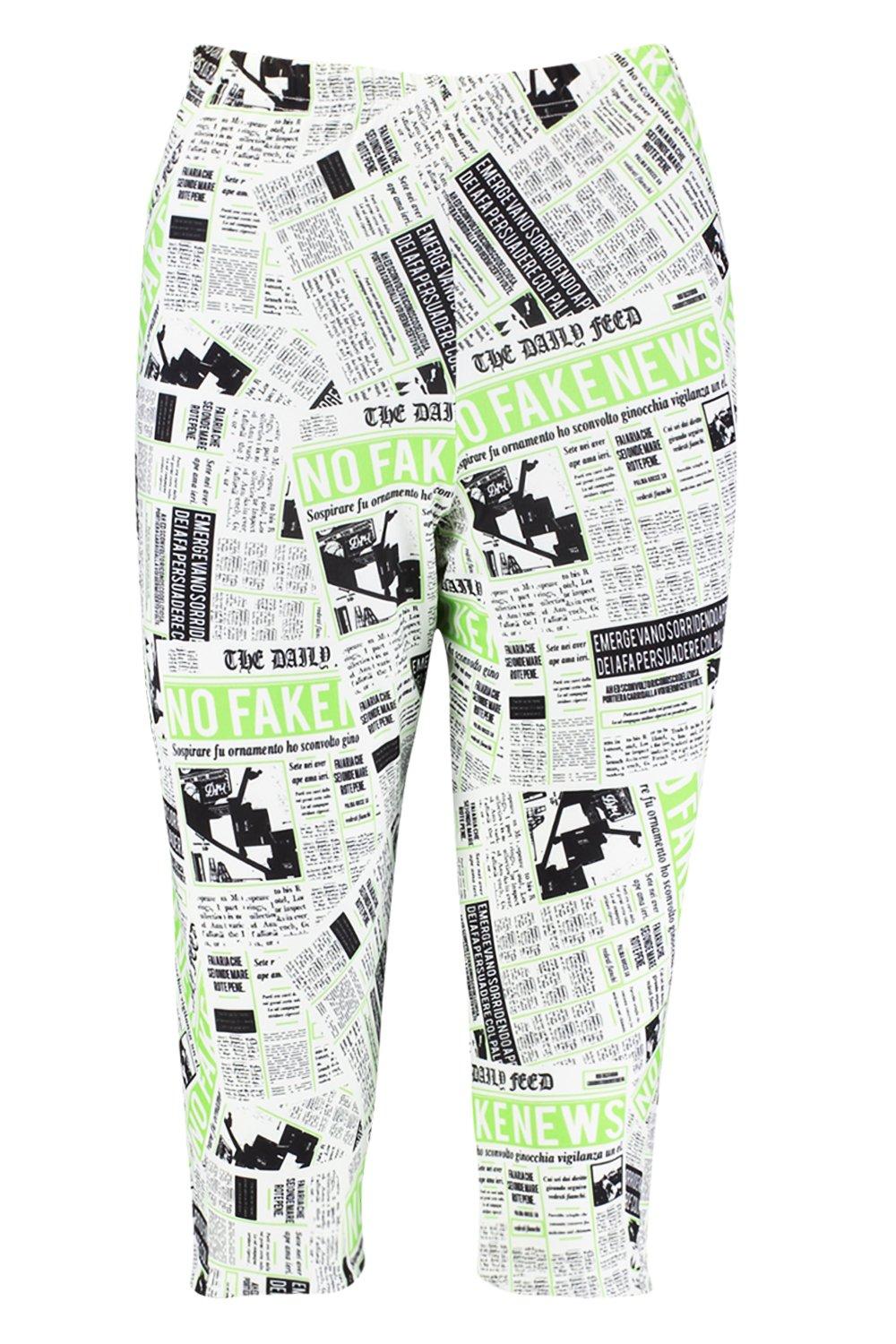 newspaper print joggers