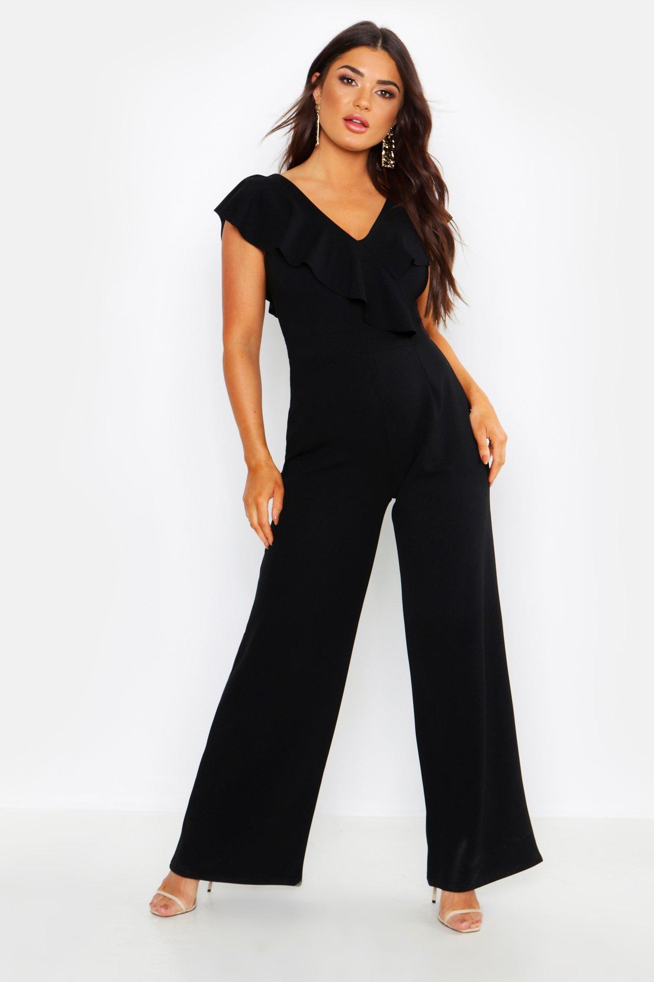 boohoo ruffle jumpsuit