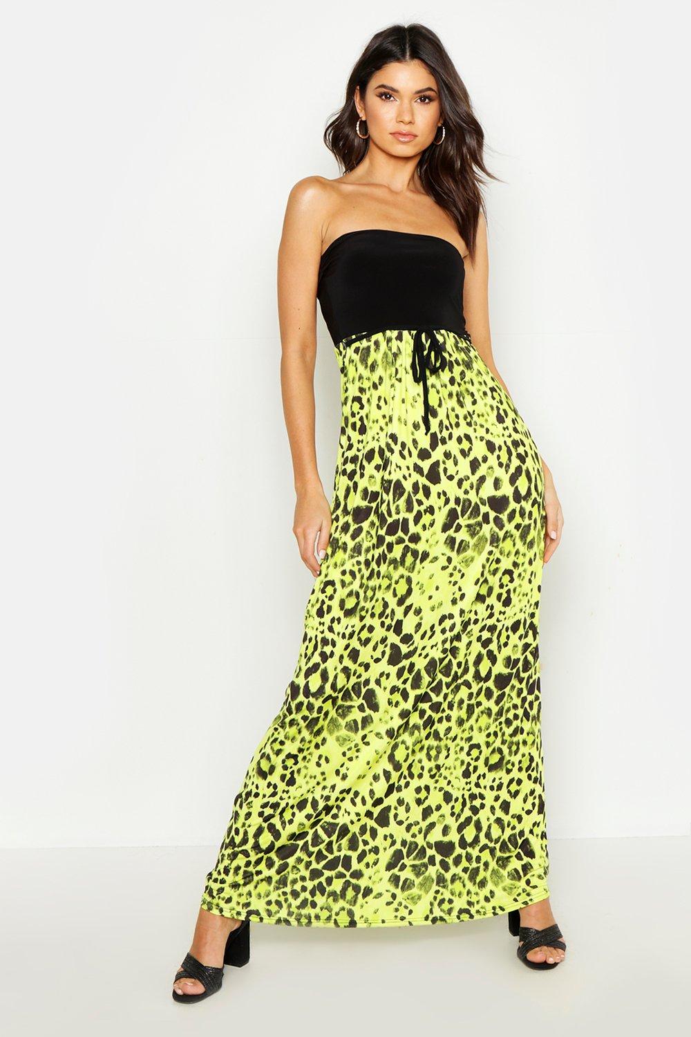 leopard print bandeau dress