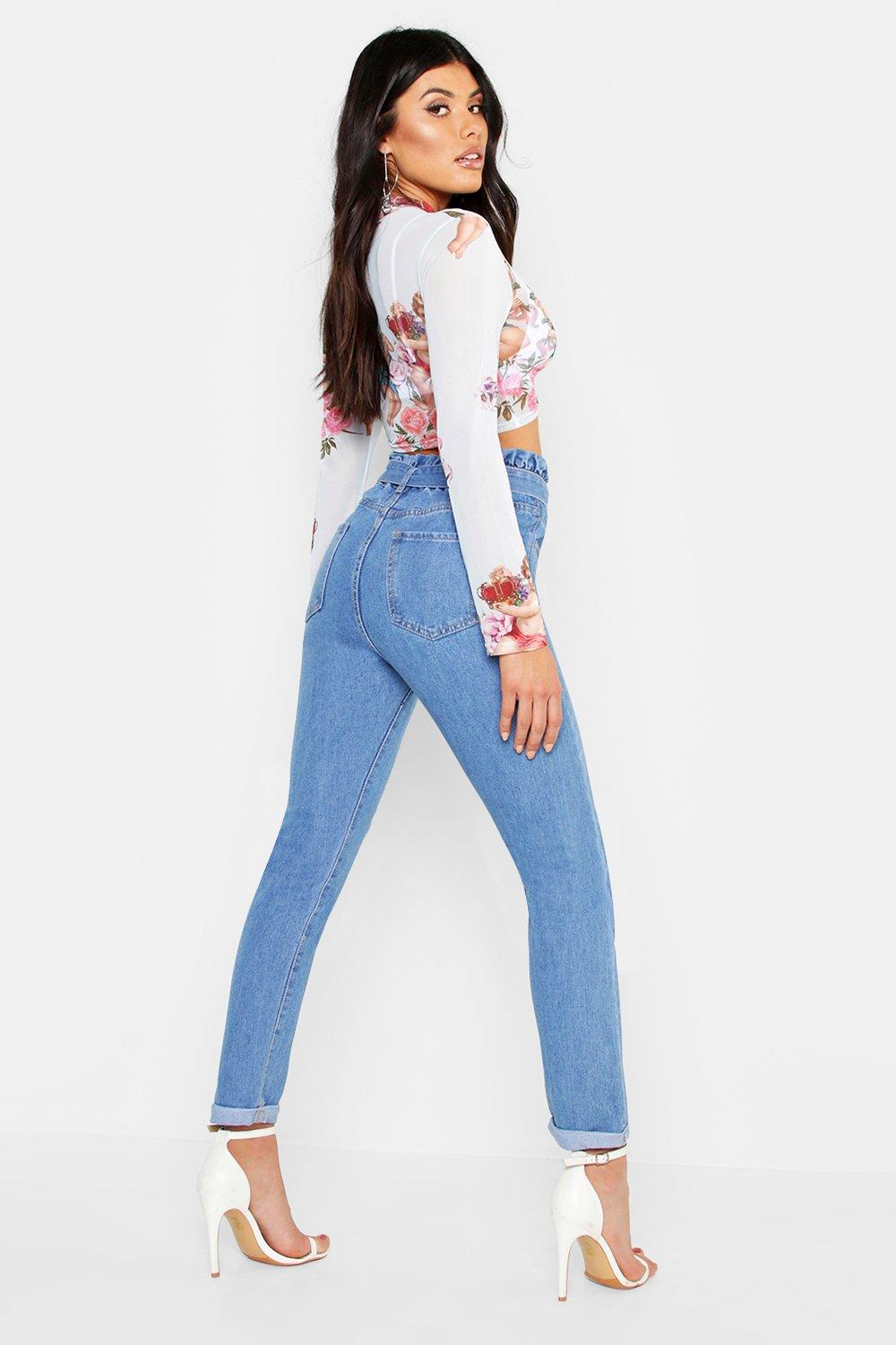 paper bag waist mom jeans