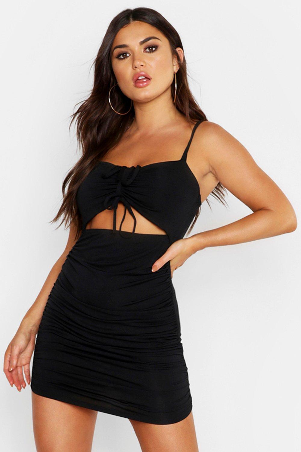 black front cut out dress