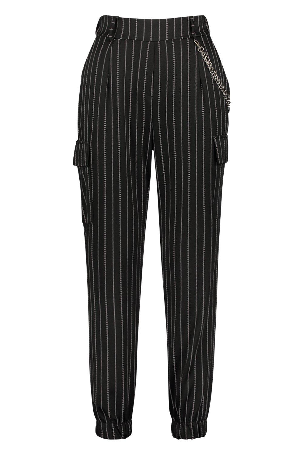 pinstripe cargo trousers