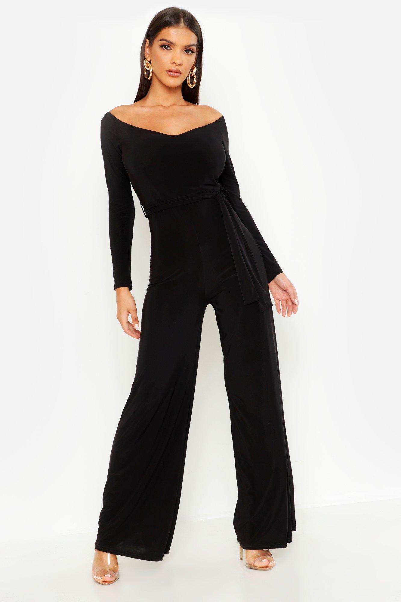 boohoo long sleeve jumpsuit