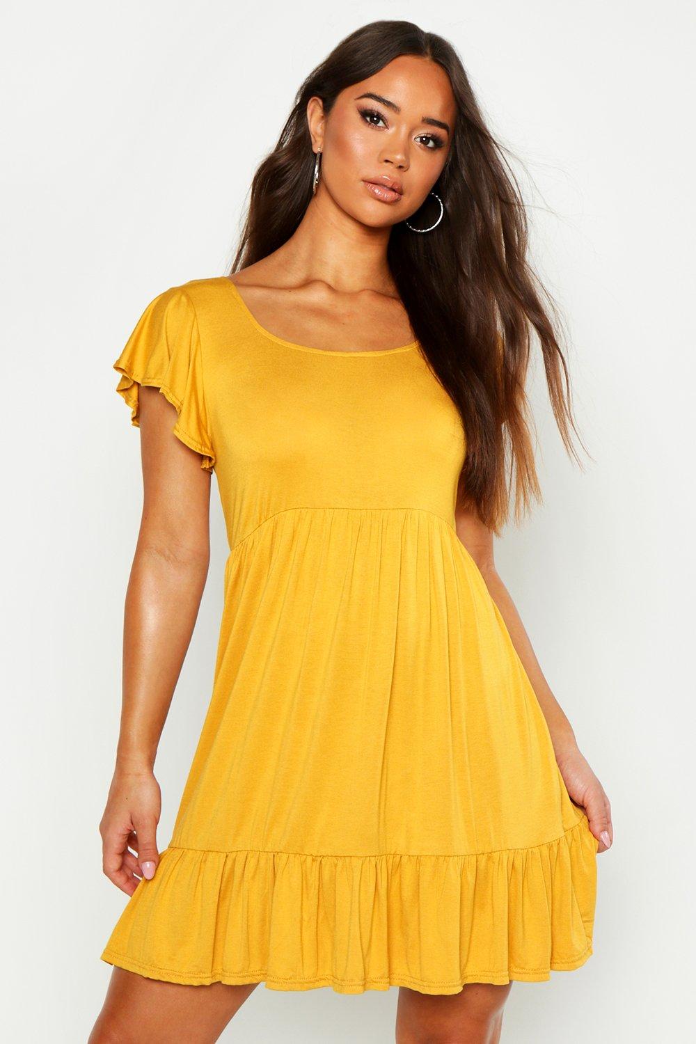 Jersey Frill Hem Babydoll Dress | Boohoo