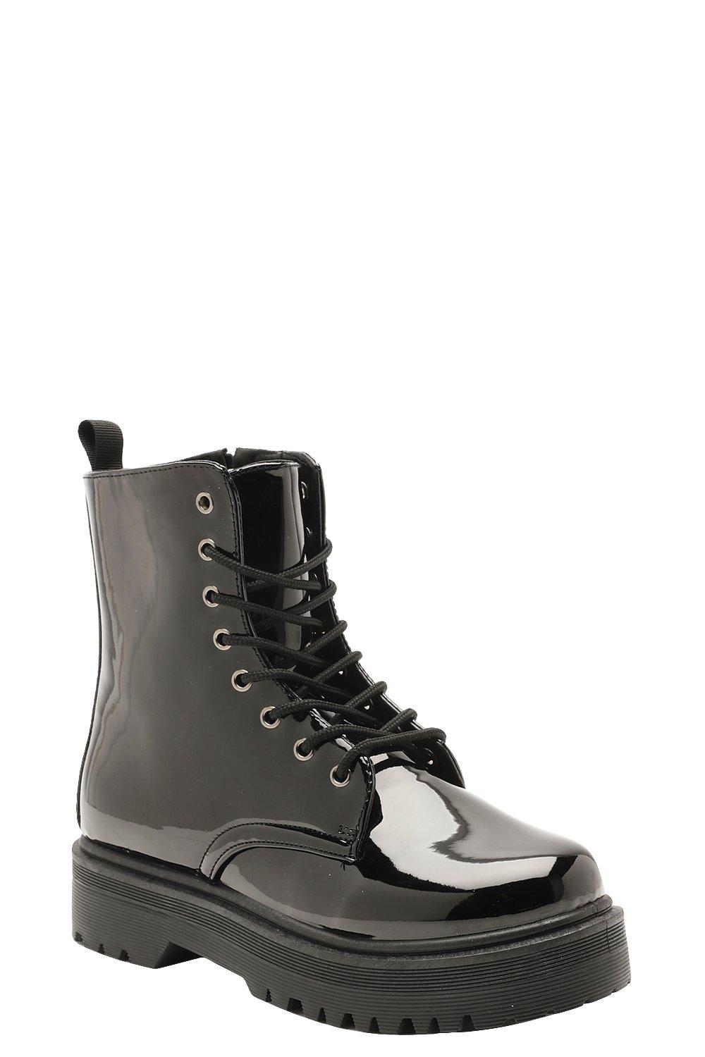 boohoo patent boots