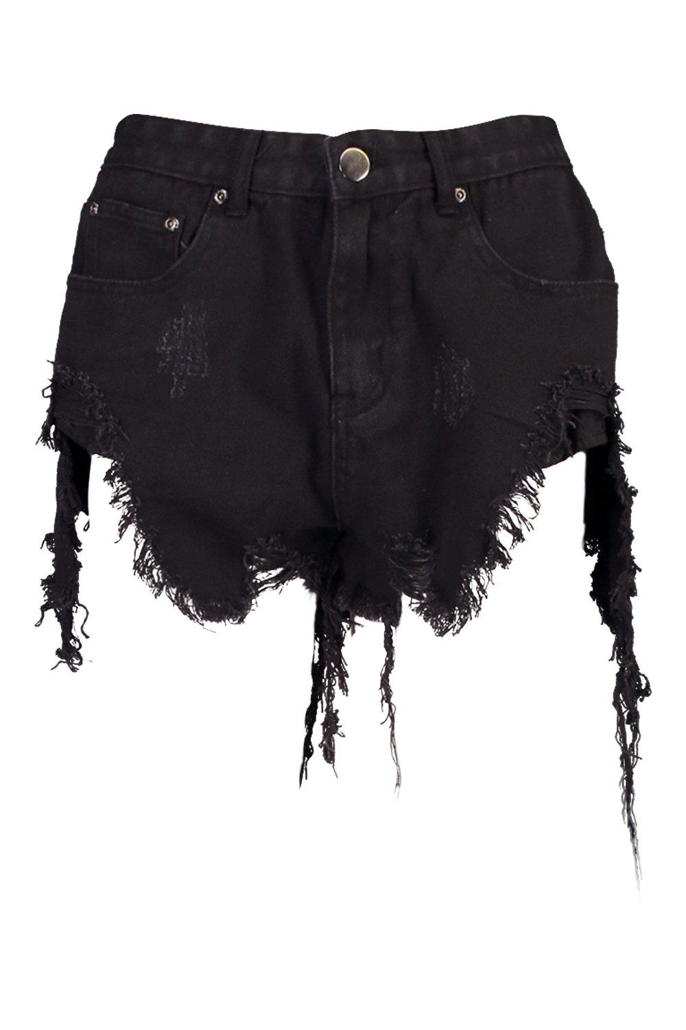 black high waisted mom shorts