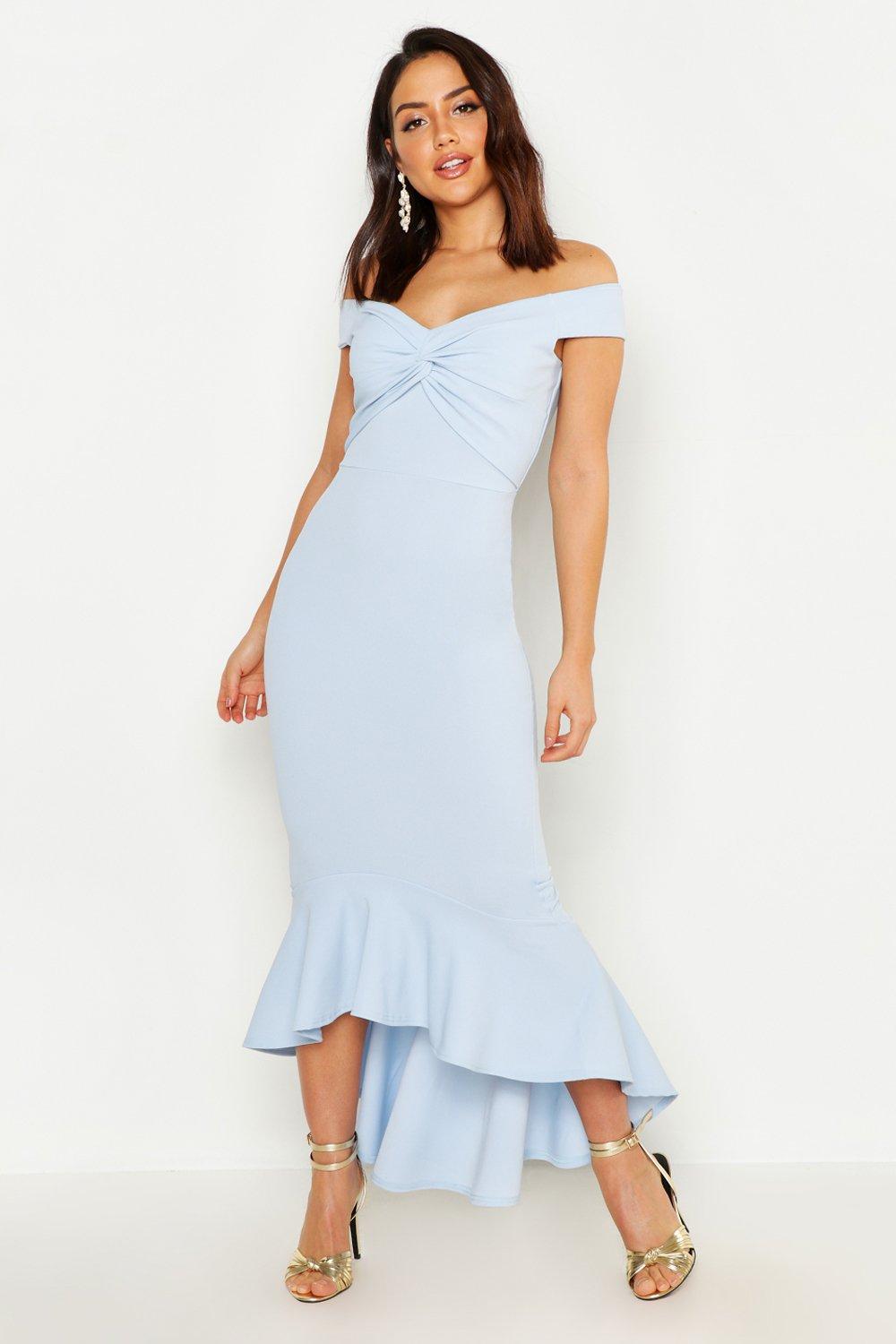 dip hem dress boohoo
