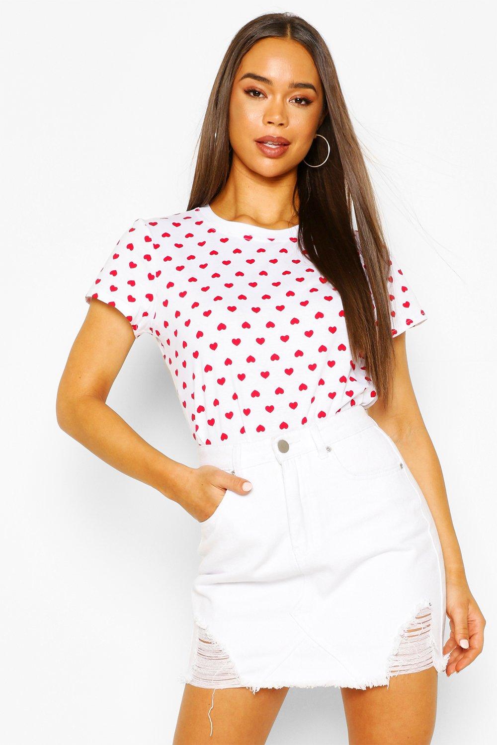 

Футболка с принтом Love Heart Repeat, Red