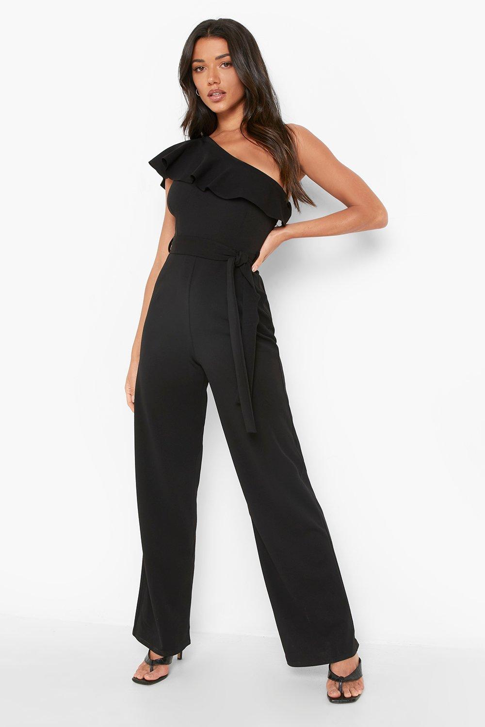 black jumpsuit boohoo