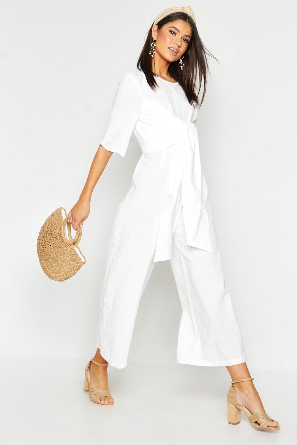 linen culotte jumpsuit