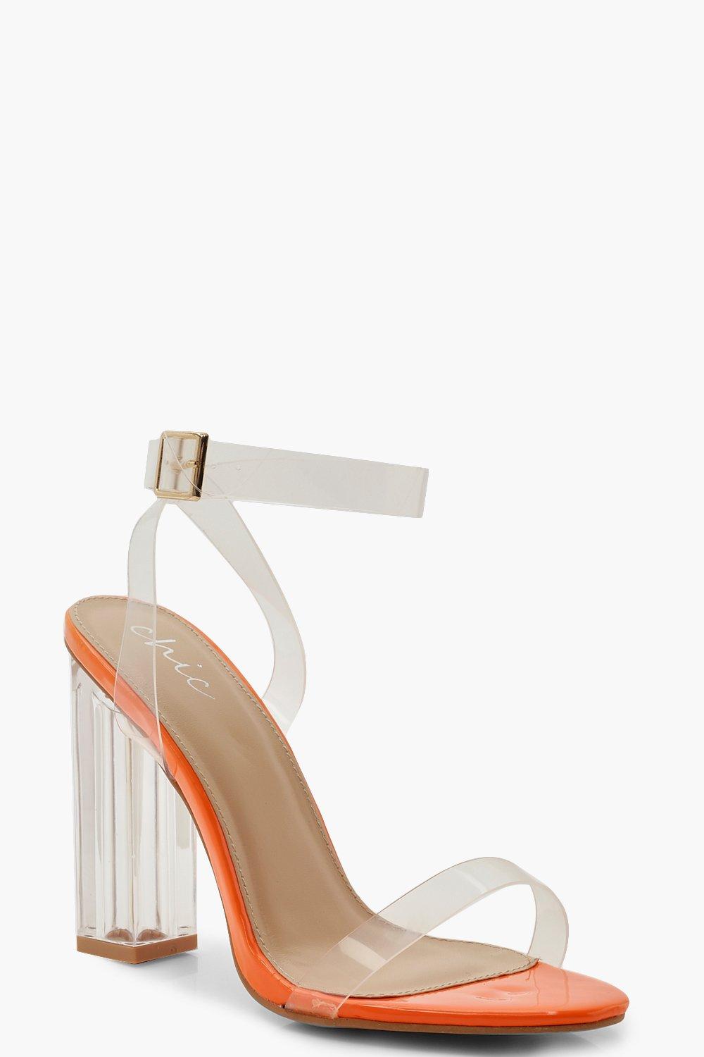 orange clear heels