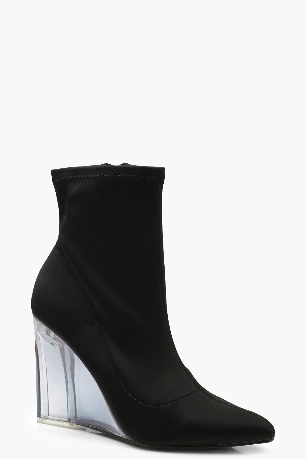 womens clear wedges