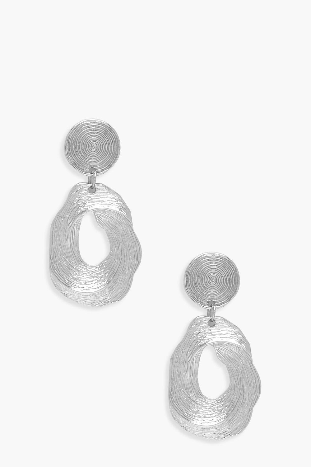 

Крупные текстурированные серьги со спиралями, Silver