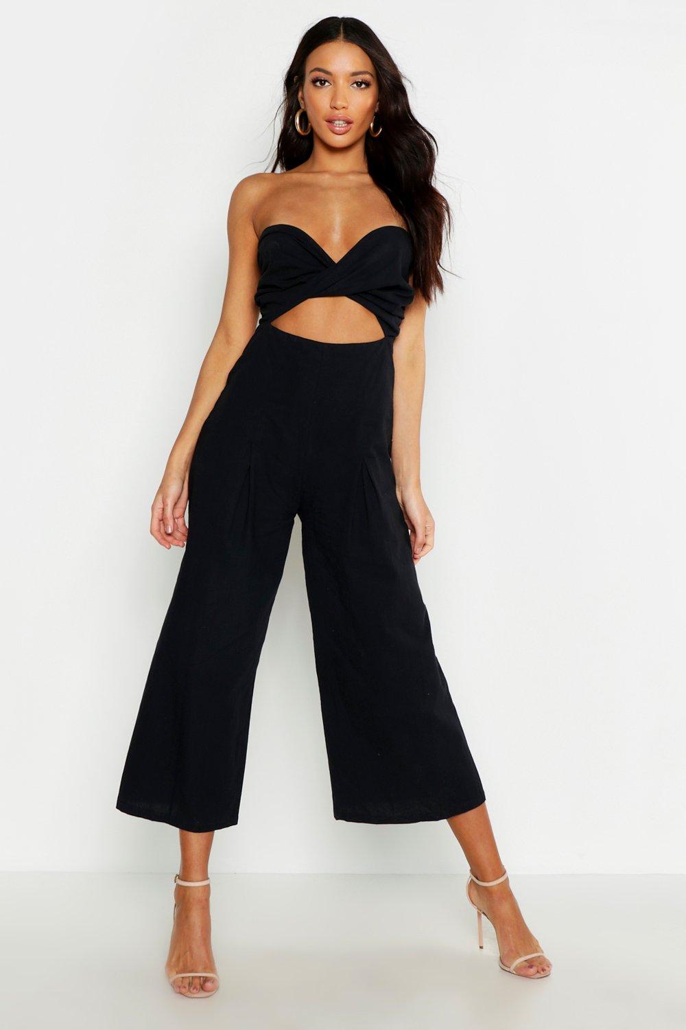 black bandeau jumpsuit