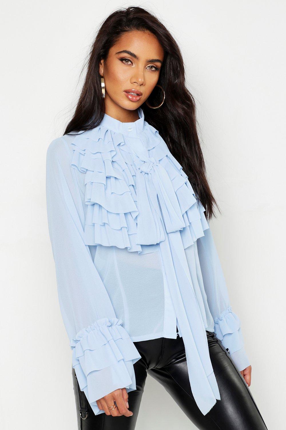 ruffle blouse boohoo