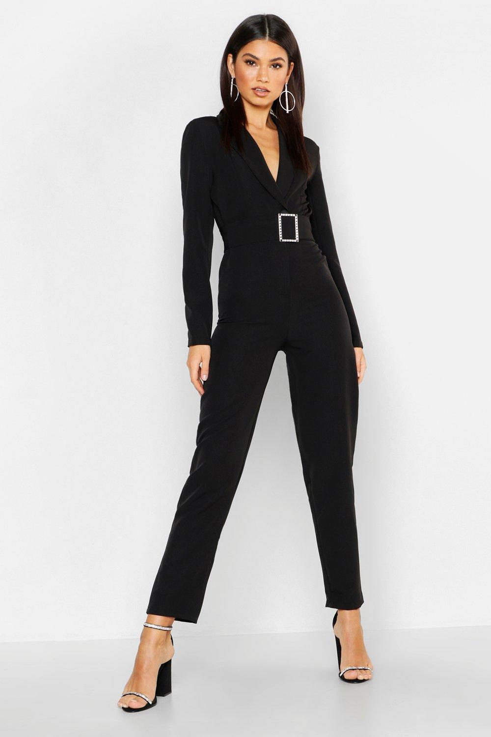black belted jumpsuit