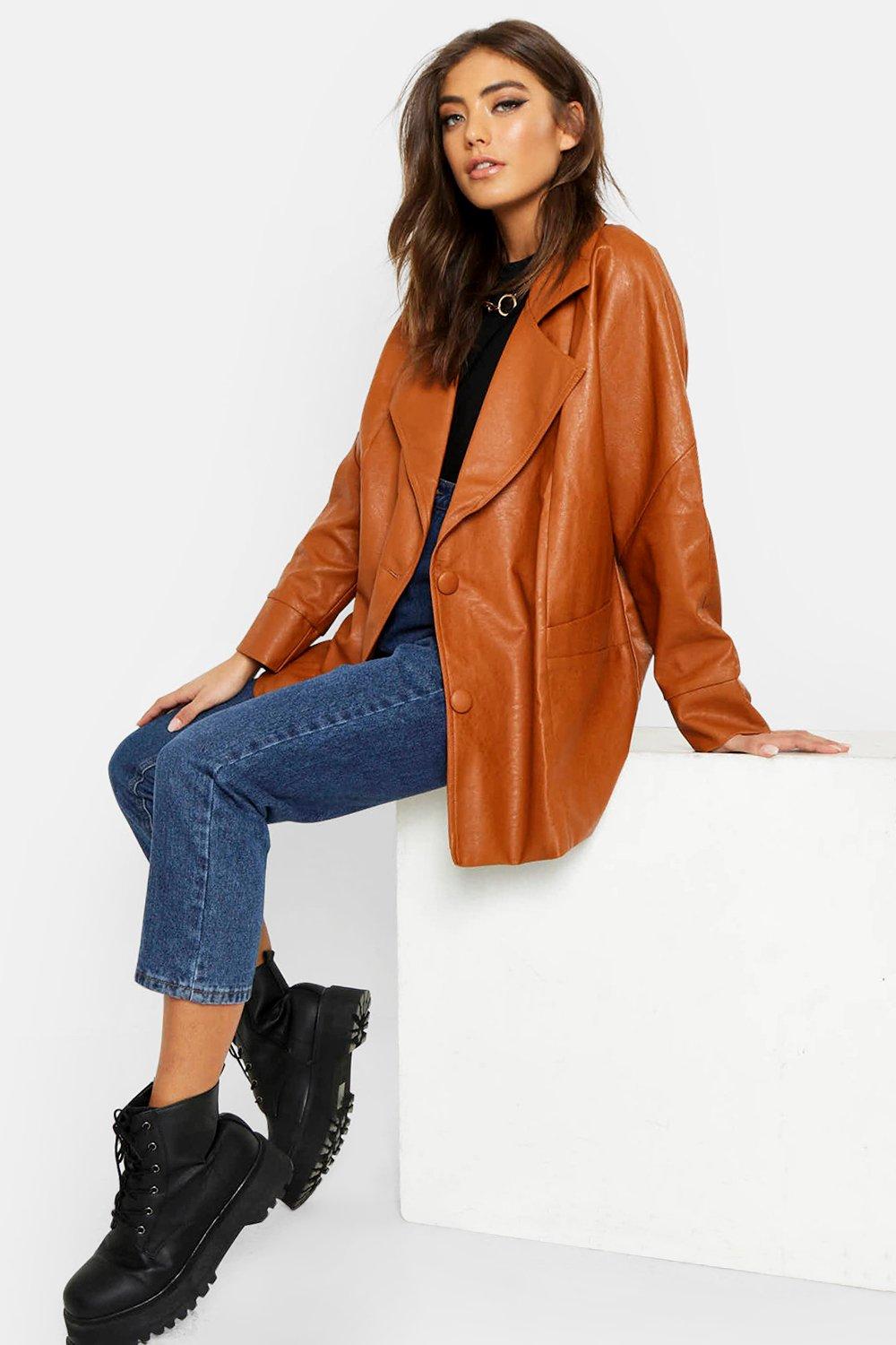 wrap leather jacket