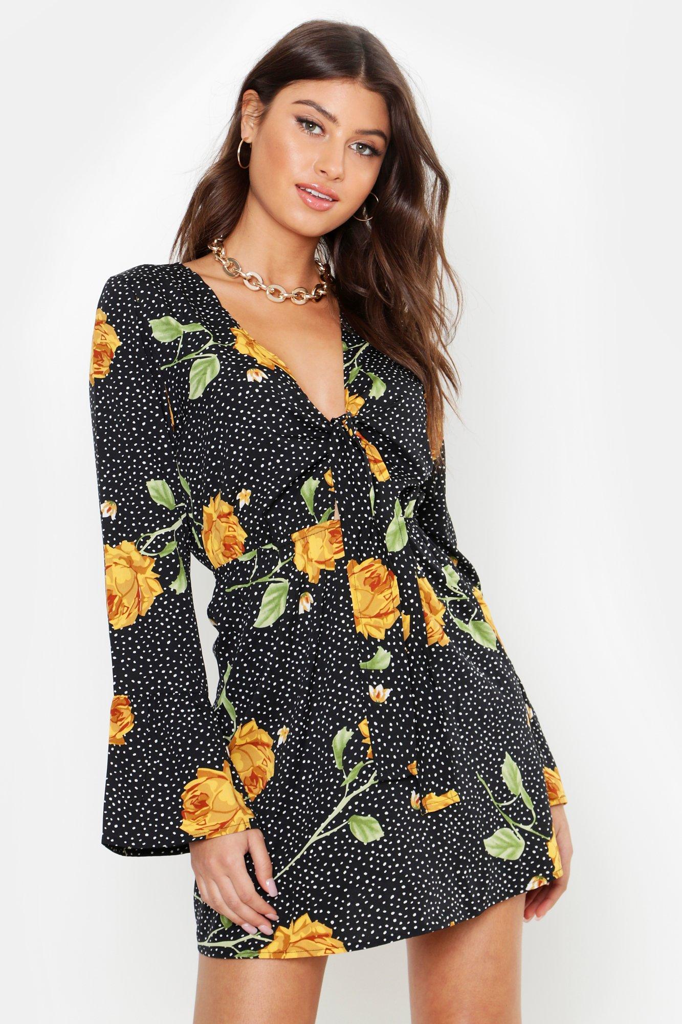 boohoo sunflower dress