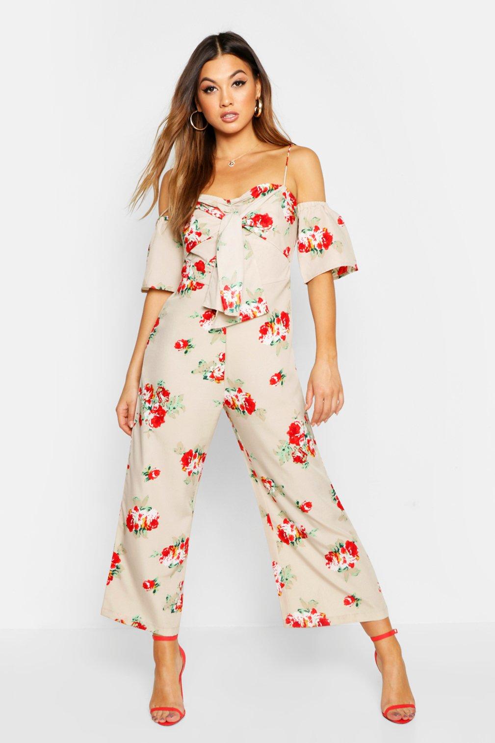 floral jumpsuit boohoo