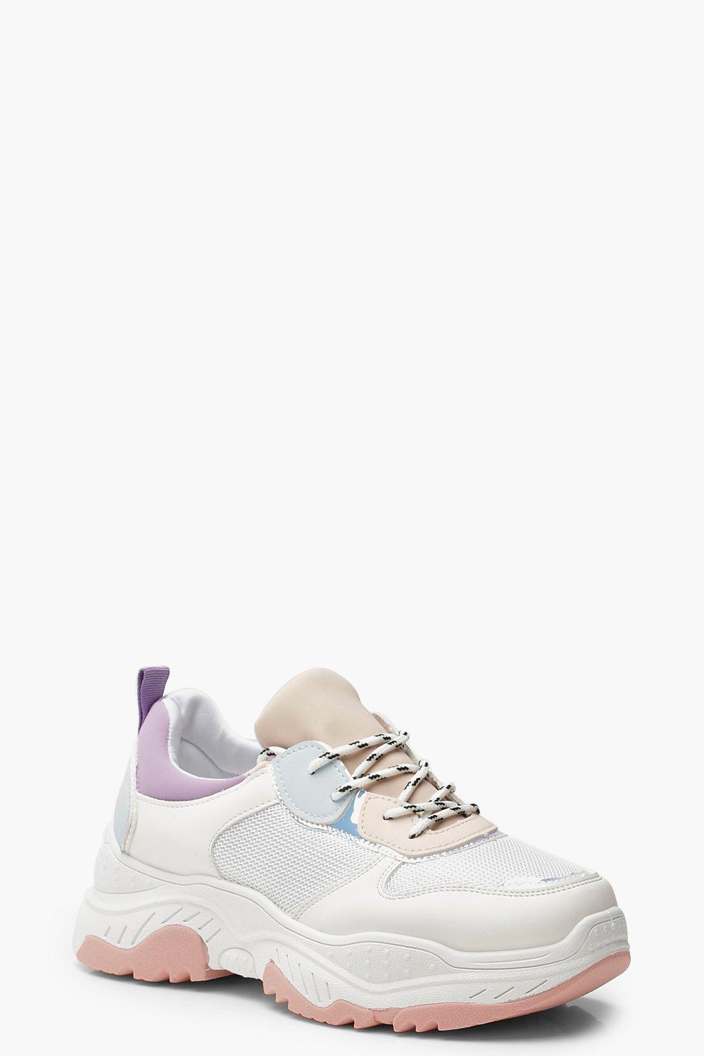 colour block chunky trainers