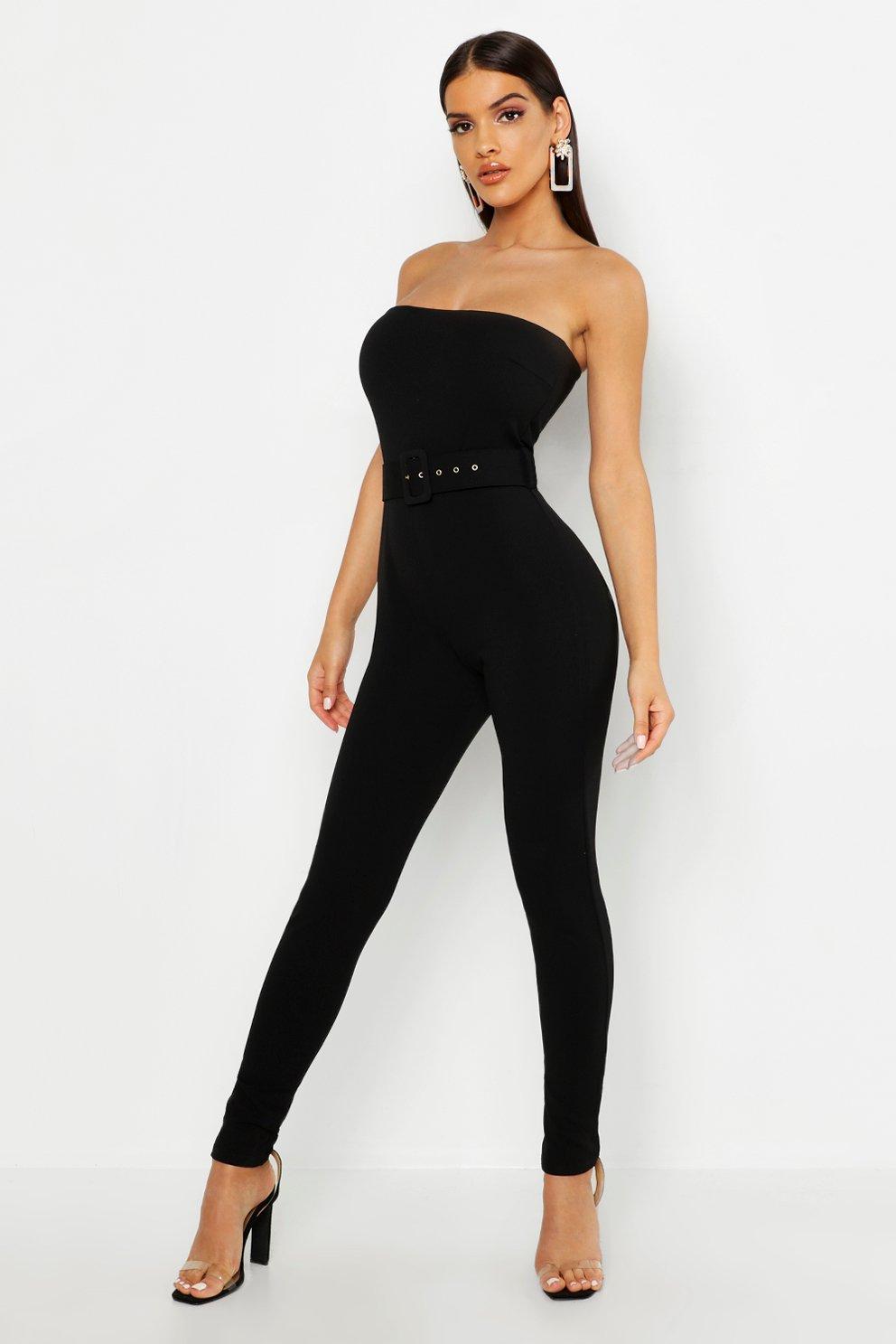 bandeau belted jumpsuit