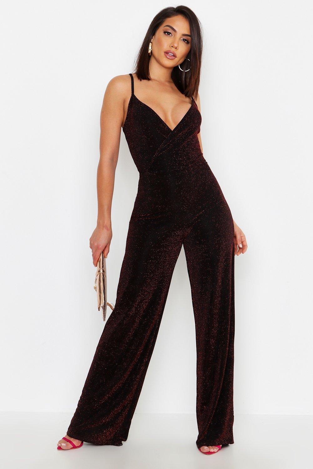 glitter jumpsuit black