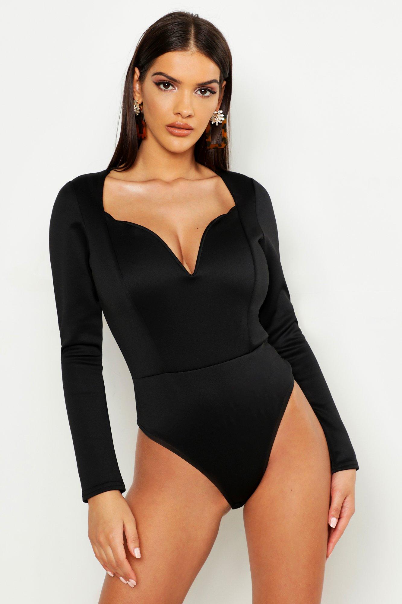 boohoo long sleeve bodysuit