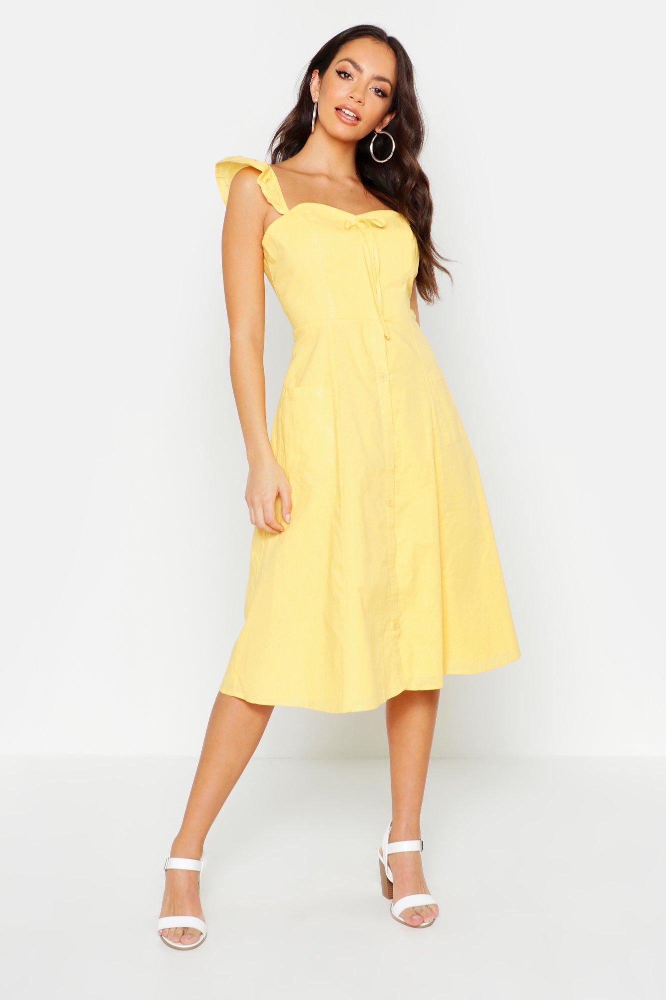 yellow skater dress