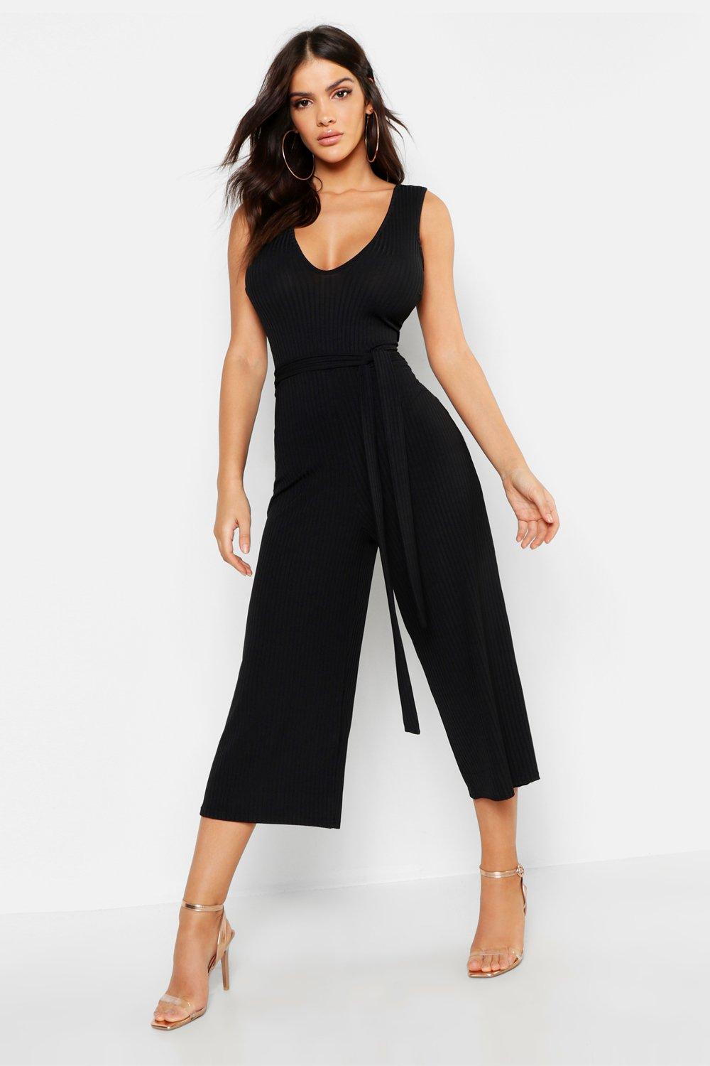 boohoo ribbed jumpsuit