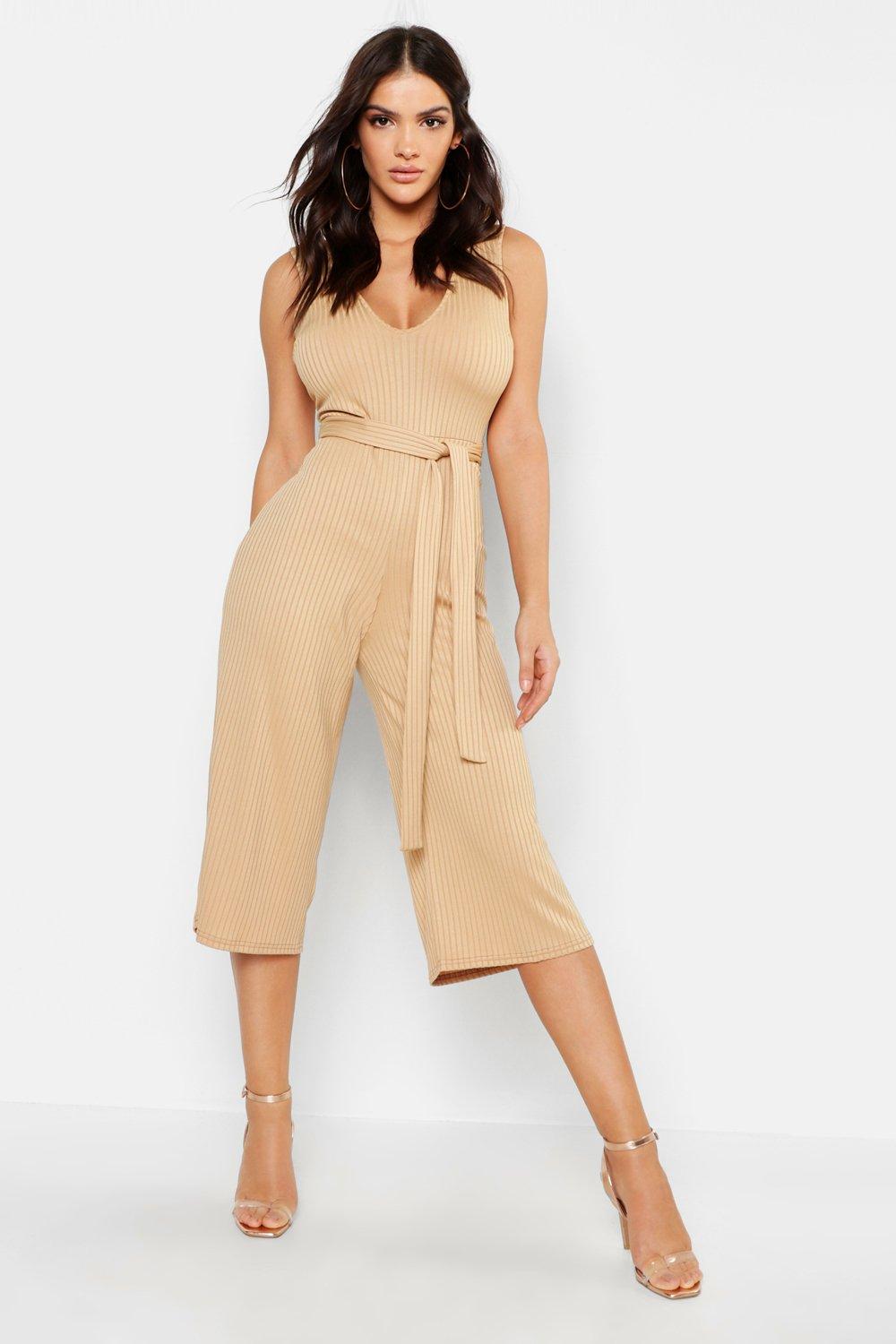 boohoo ribbed jumpsuit