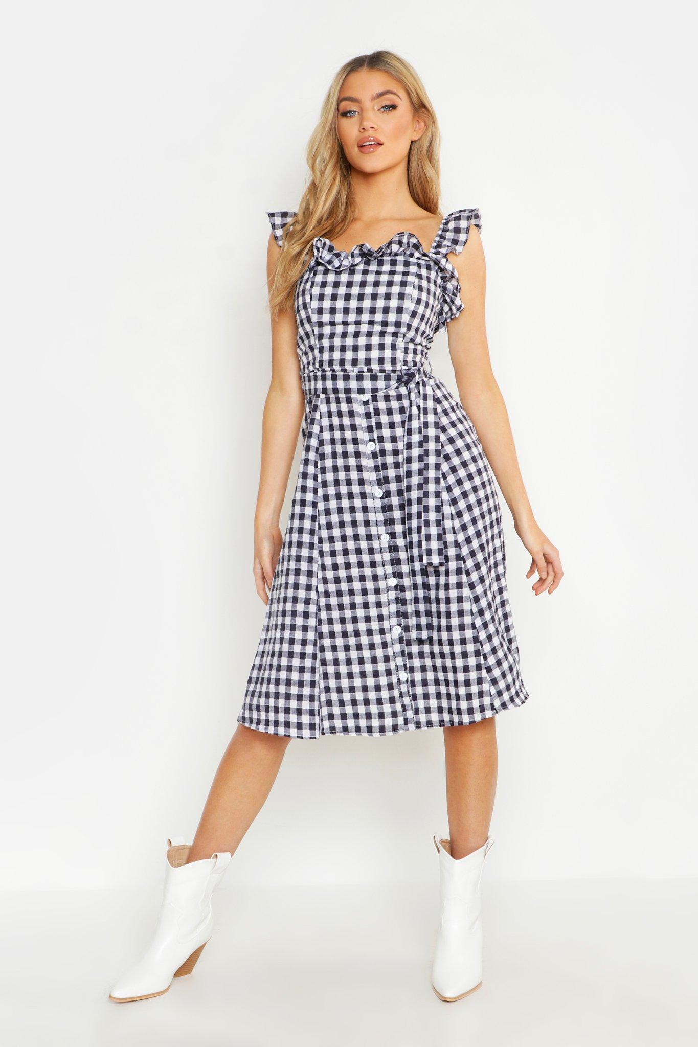 gingham skater dress