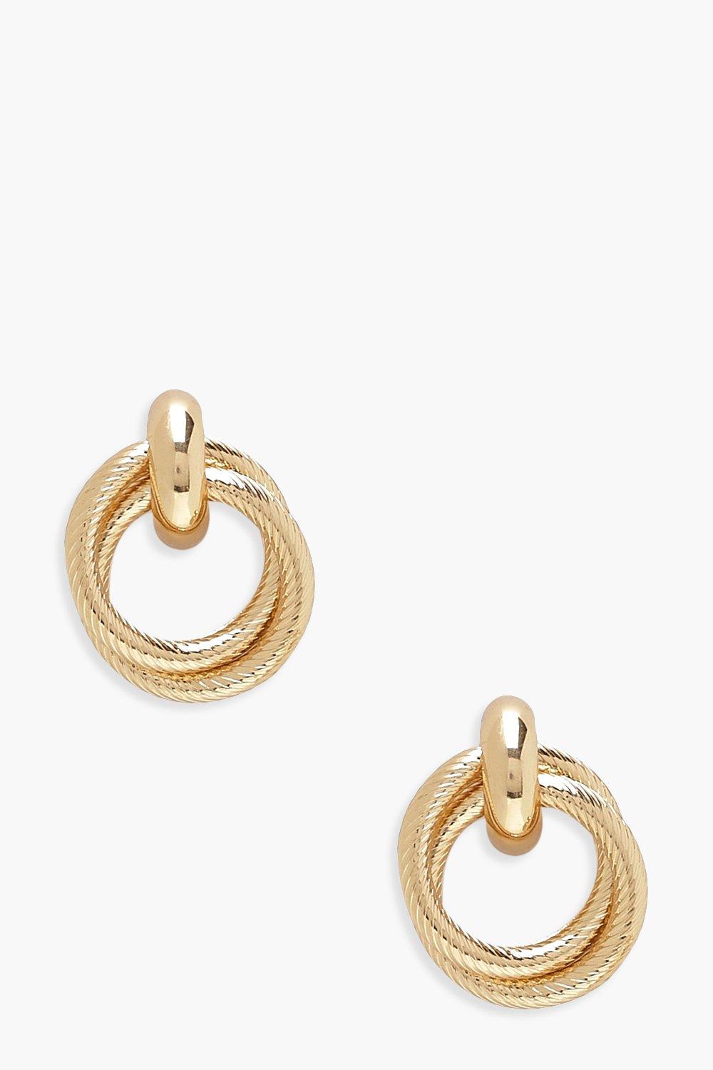 

Крупные серьги из перекрученных колец, Золотой