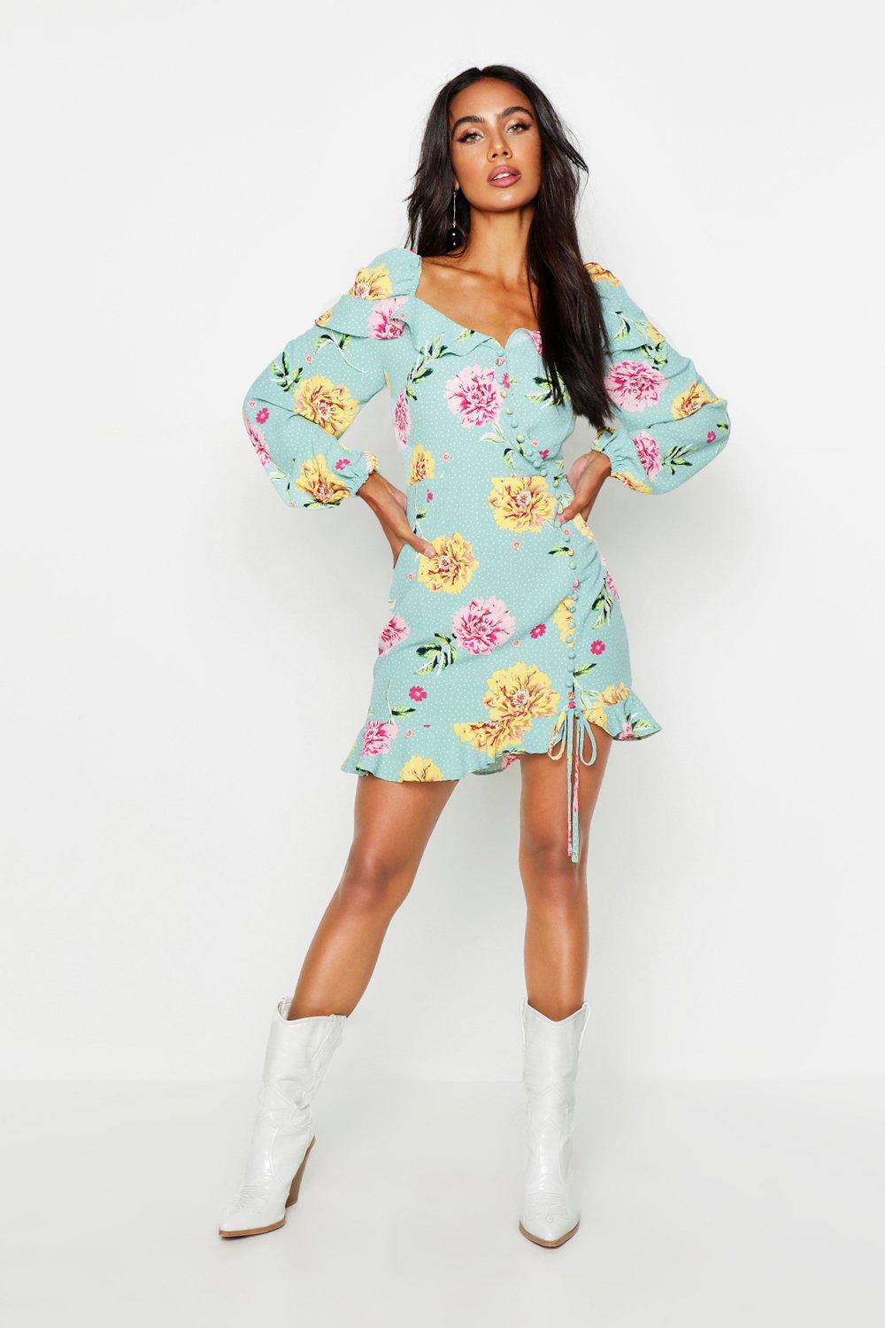 button front tea dress